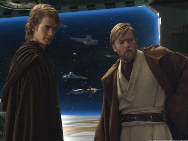 Obi and Anakin - We'll take him together. You go in slowly on the left...