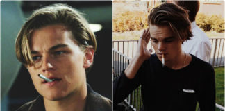 Leonardo DiCaprio and his young twin Konrad Annerud