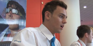 Tom Daley works reception at the BBC