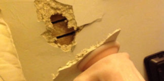 Hole in the wall because of dildo