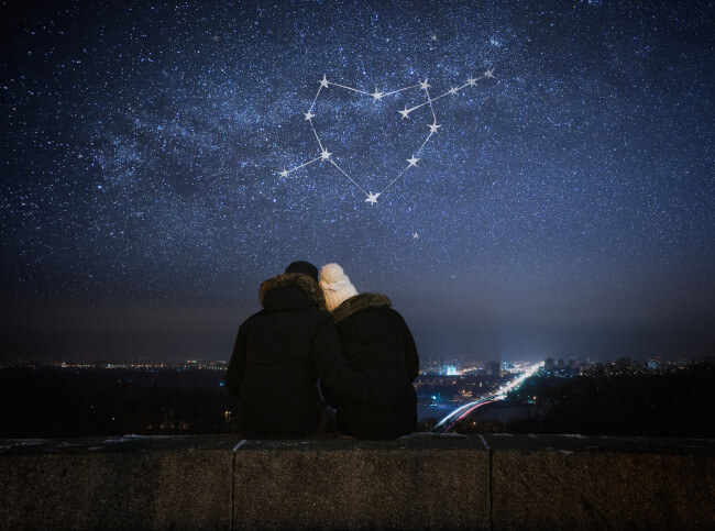 Couple looking at the sky