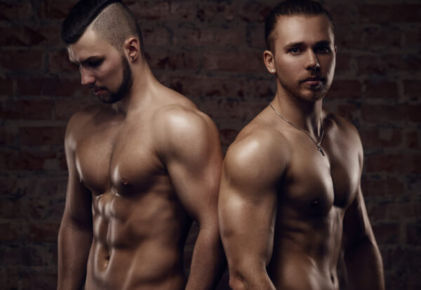 Two muscular men