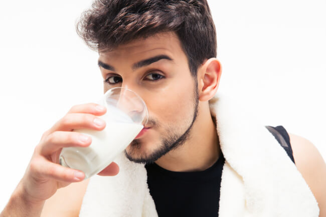 Man drinking milk