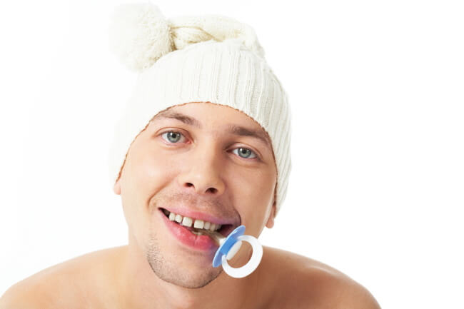 Man with pacifier