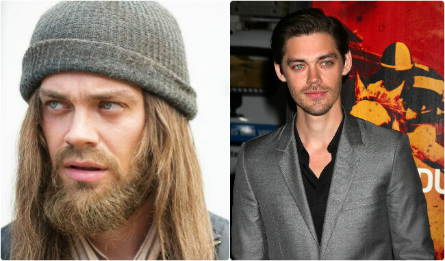 Tom Payne - before and after the beard