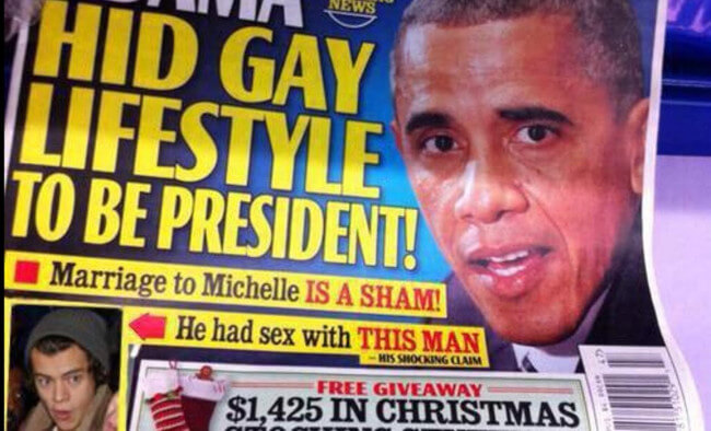 Harry Styles and Obama fake cover