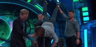 Jared Padalecki keg stand on Conan