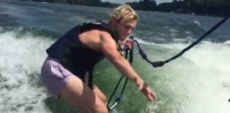 Ross Lynch wakeboarding