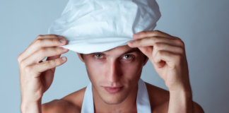 Sexy shirtless chef