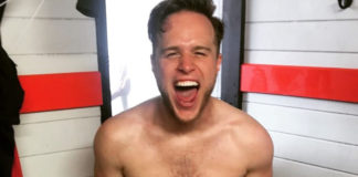 Olly Murs naked with cup